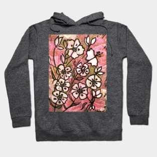 Pink Lady No .8 (Woodcut Print) Hoodie